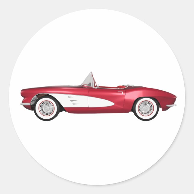 Adesivo Redondo 1961 Corvette C1: Candy Apple Finish: (Frente)