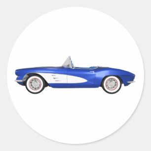 Adesivo Redondo 1961 Corvette C1: Término Azul: