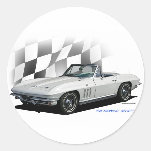 Adesivo Redondo 1965 Chevrolet Corvette (Frente)