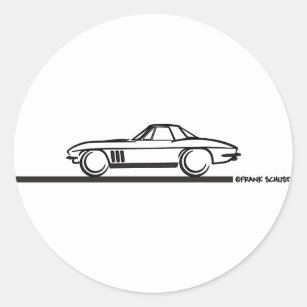 Adesivo Redondo 1965 Corvette Stingray Hardware BLK