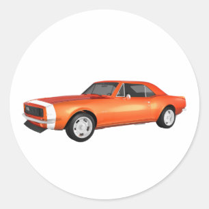 Adesivo Redondo 1967 Camaro SS: Término Laranja: Modelo 3D: