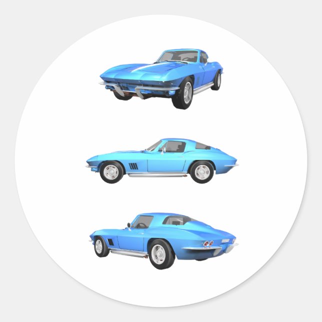 Adesivo Redondo 1967 Corvette C2: (Frente)