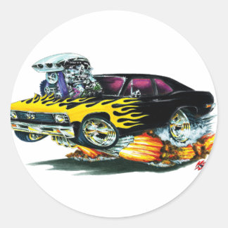 Adesivo Redondo 1968-70 Chamas Nova Negra