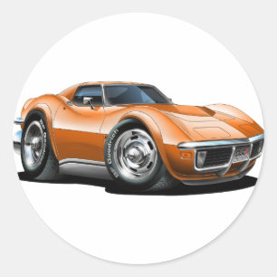 Adesivo Redondo 1968-72 Carro Laranja Corvette