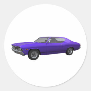 Adesivo Redondo 1968 Chevelle SS: Acabamento Roxo