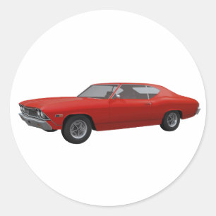 Adesivo Redondo 1968 Chevelle SS: Finalidade Vermelha