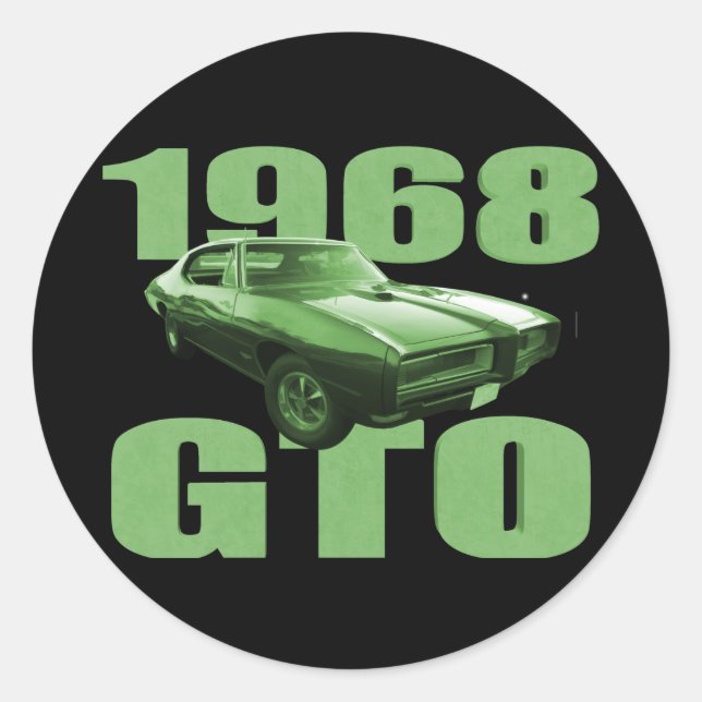 Adesivo Redondo 1968 Pontiac GTO Muscle Car Green (Frente)