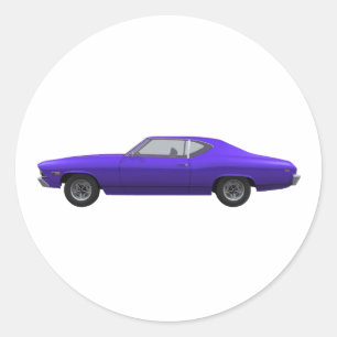 Adesivo Redondo 1969 Chevelle SS: Acabamento Roxo
