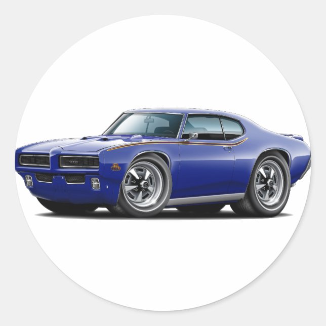 Adesivo Redondo 1969 GTO Juiz Dark Blue Hehidden Car (Frente)