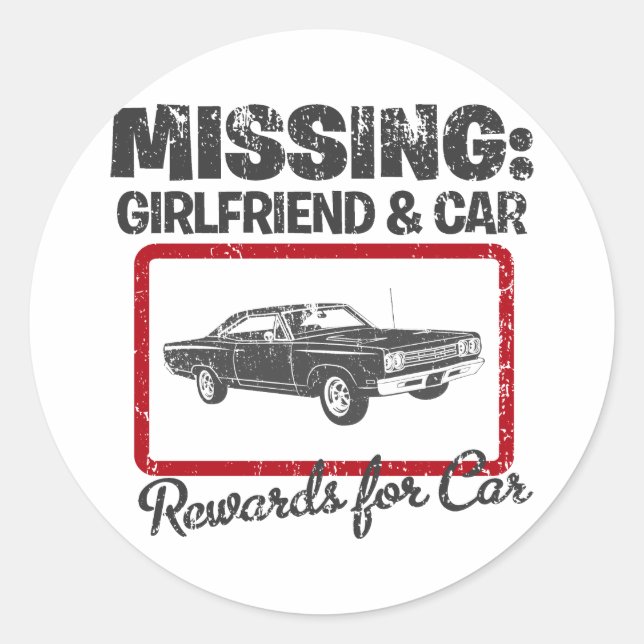 Adesivo Redondo 1969 Plymouth Road Runner (Frente)