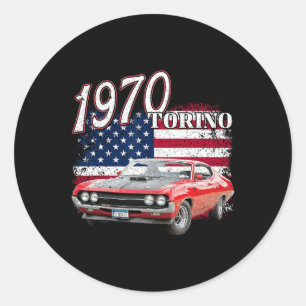 Adesivo Redondo 1970 70 Torino Muscle Car 4 De Julho América