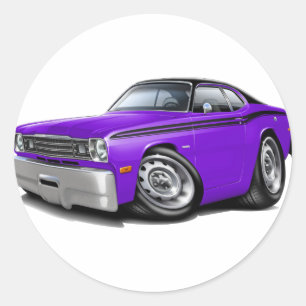 Adesivo Redondo 1970-74 Carro Superior Púrpura-Preto Duster