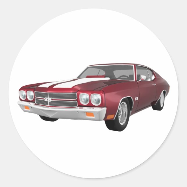 Adesivo Redondo 1970 Chevelle SS: Candy Apple Finish: (Frente)