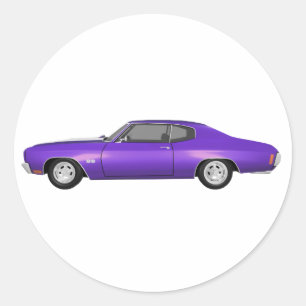 Adesivo Redondo 1970 Chevelle SS: Término roxo: