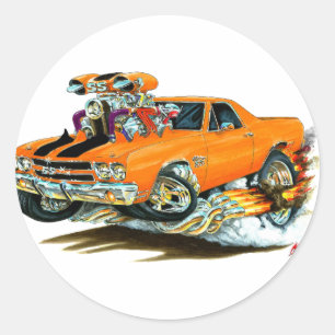 Adesivo Redondo 1970 El Camino Orange-Black Truck