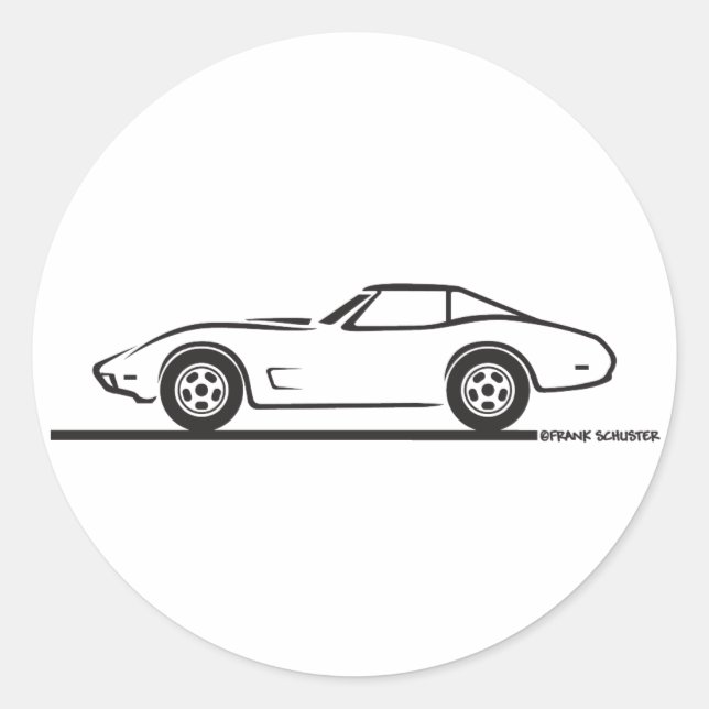 Adesivo Redondo 1974 1975 1976 1978 Duro Chevrolet Corvette Top T (Frente)