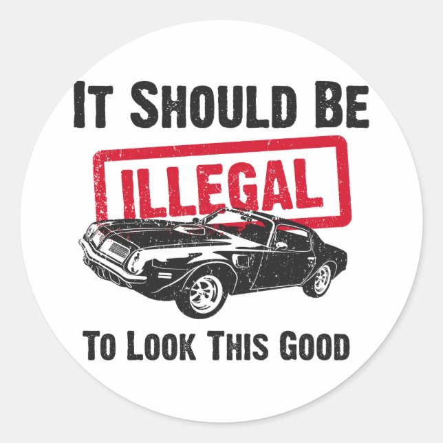 Adesivo Redondo 1974 Pontiac Firebird 455 Trans Am (Frente)