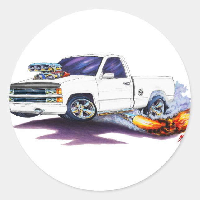 Adesivo Redondo 1988-98 Silverado WhiteTruck (Frente)