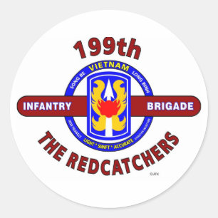 Adesivo Redondo 199TH BRIGADA da INFANTARIA "O REDCATCHERS "
