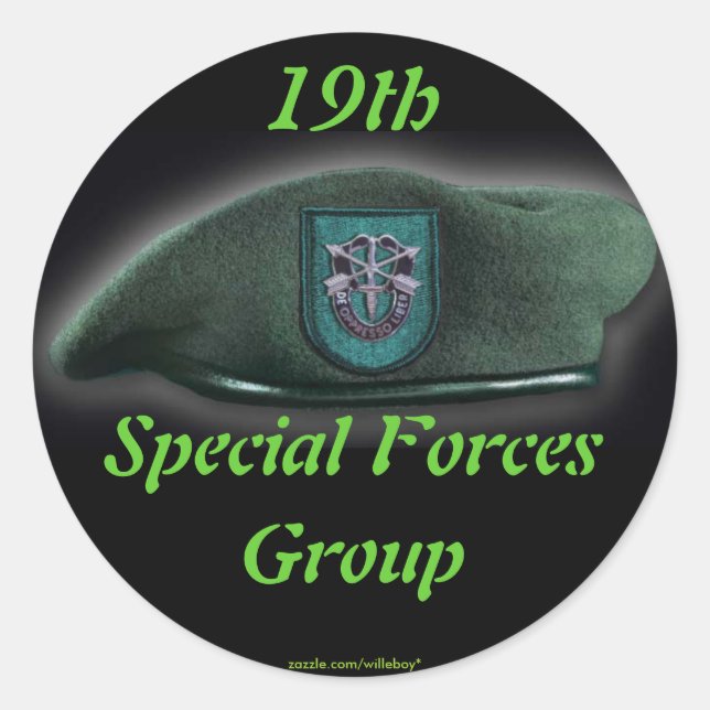 Adesivo Redondo 19.ª força especial Green Berets flash Sticker (Frente)