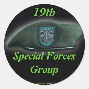 Adesivo Redondo 19.ª força especial Green Berets flash Sticker