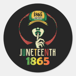 Adesivo Redondo 19 de junho de 1865 Mulher negra africana 19 de ju