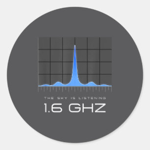 Adesivo Redondo 1,6 Ghz Sinal Dados de Energia Inexplicável Mistér