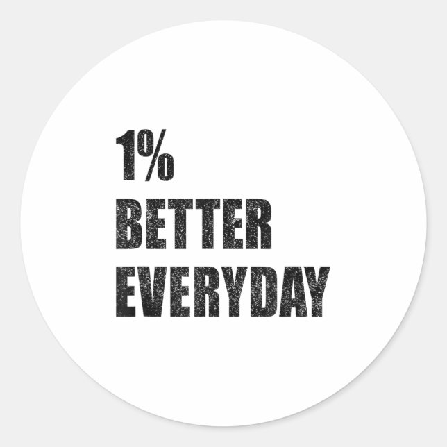 Adesivo Redondo 1% Better Every Day Motivation Quote Insrational S (Frente)