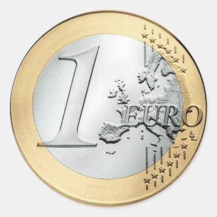 Adesivo Redondo 1 EURO- moeda