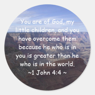 Adesivo Redondo 1 John 4:4