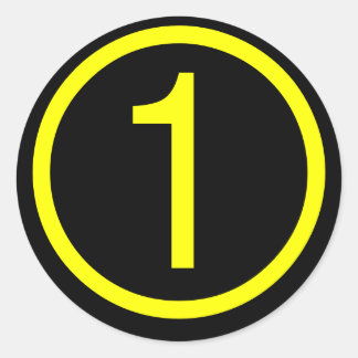 Adesivo Redondo 1 número um