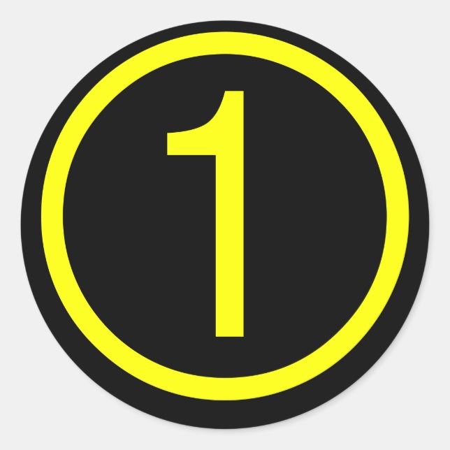 Adesivo Redondo 1 número um (Frente)