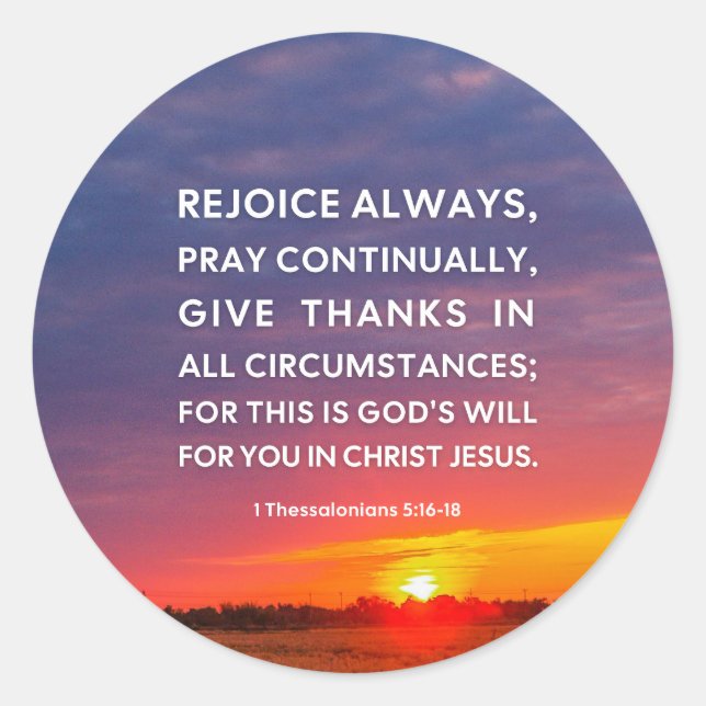 Adesivo Redondo 1 Salónica 5:16-18 (Frente)