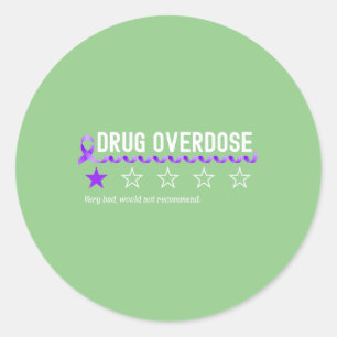 Adesivo Redondo 1 Star Rating Medicamento Overdose Sensibilização