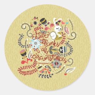 Adesivo Redondo 1 Tessalónica 5:18 Dar Obrigados Em Todo Circunstâ