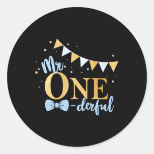 Adesivo Redondo 1Rua Dourada Azul Pequeno Sr. Um Py Derful