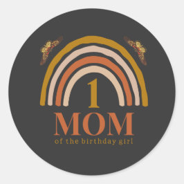 Adesivo Redondo 1st birthday of girl customized mom