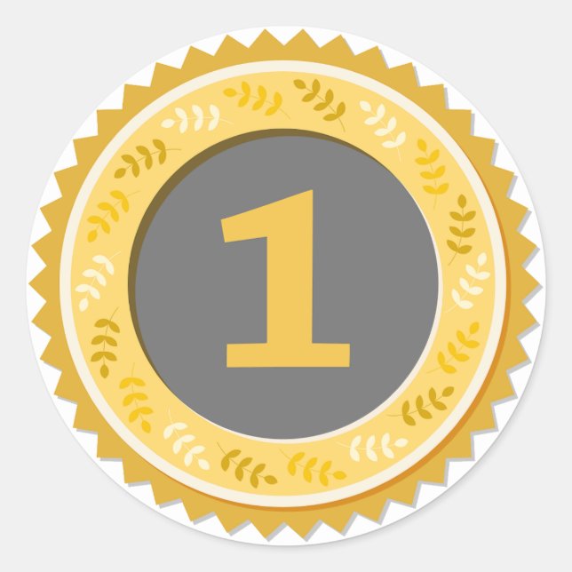 Adesivo Redondo 1st Place Gold Medal Dark (Frente)