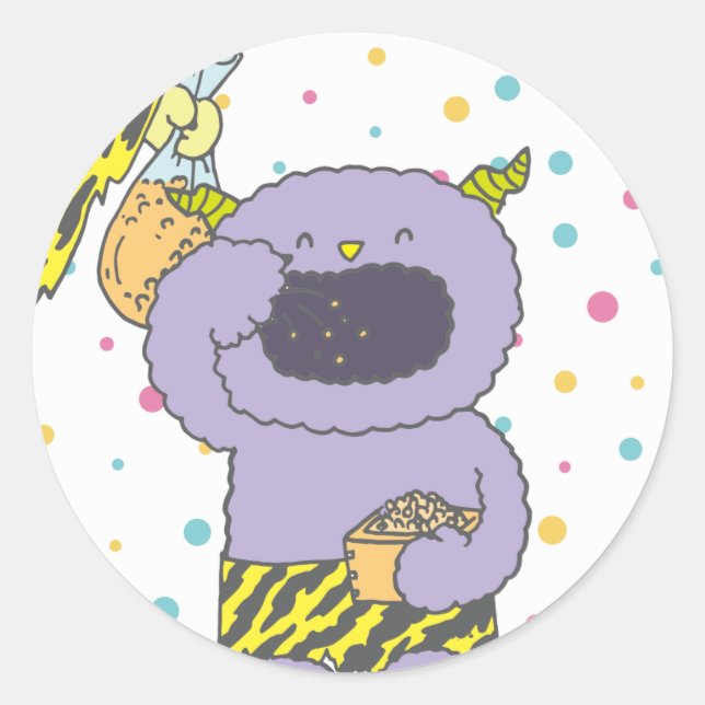 ADESIVO REDONDO 2月 モンスターシール 6枚入り (Frente)