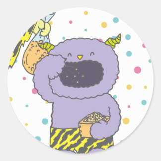 ADESIVO REDONDO 2月 モンスターシール 6枚入り