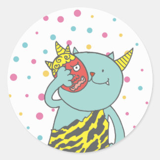 ADESIVO REDONDO 2月 モンスターシール 6枚入り