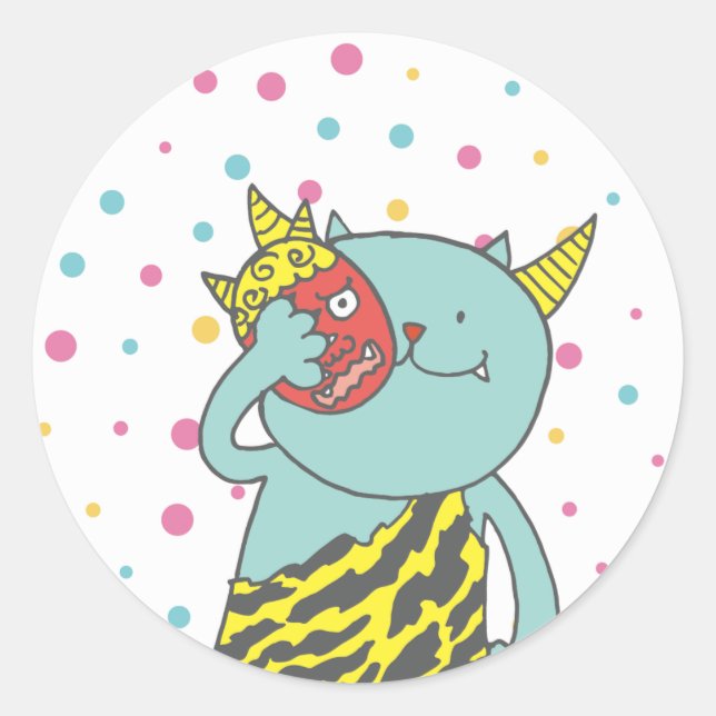 ADESIVO REDONDO 2月 モンスターシール 6枚入り (Frente)