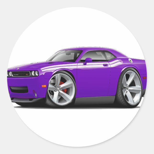 Adesivo Redondo 2009-11 Carro RT RT Purple-White Challenger (Frente)