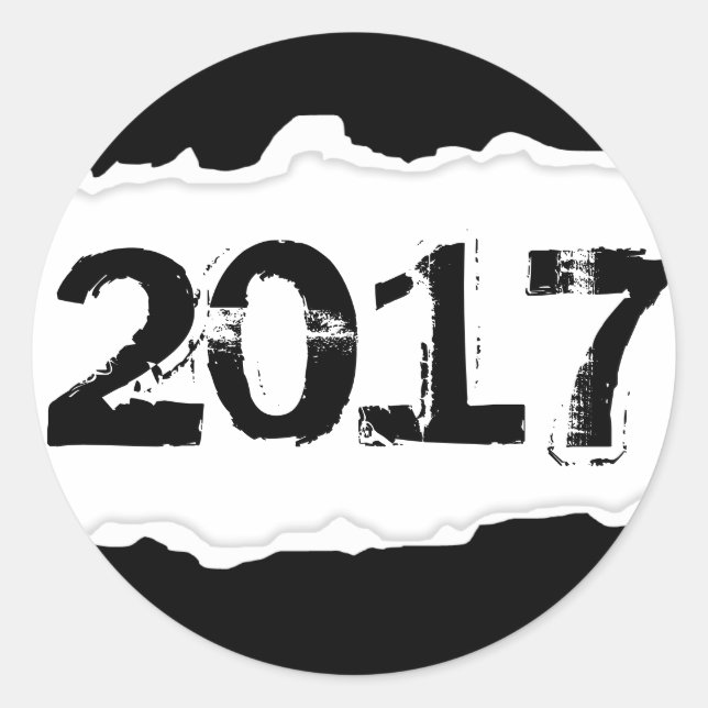 Adesivo Redondo 2017 (papel rasgado) (Frente)
