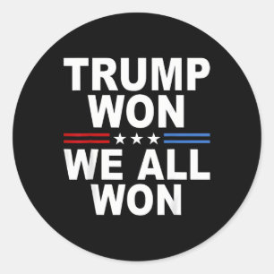 Adesivo Redondo 2024 A Sinalizador Americano Trump Won
