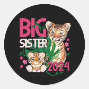 Adesivo Redondo 2024 Big Sister - Tigre Tropical Selva