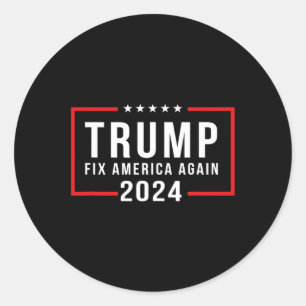 Adesivo Redondo 2024 Fix America Novamente Donald Trump 2024