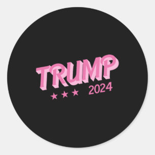 Adesivo Redondo 2024 - Funny Donald Trump Pink Bubble Letters