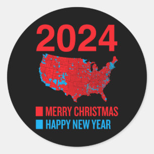 Adesivo Redondo 2024 Mapa Eleitoral Exato Feliz Natal N