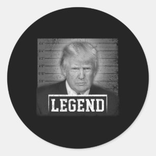 Adesivo Redondo 2024 Mugshot Presidente Legend Save America Vintag